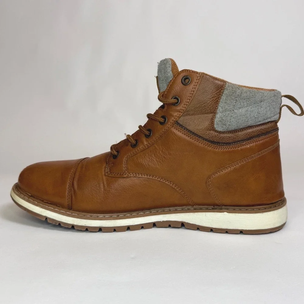 XRAY Mens Tan Brown Cap Toe Lace Up Ankle Boots XRW2563 Size 12